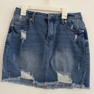 WMNS Universal Thread Distressed Denim Skirt